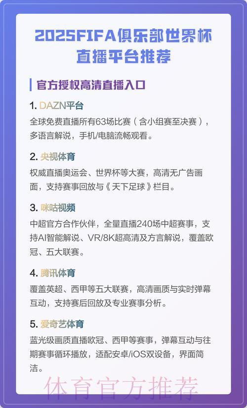 世界杯免费手机直播平台精选推荐
